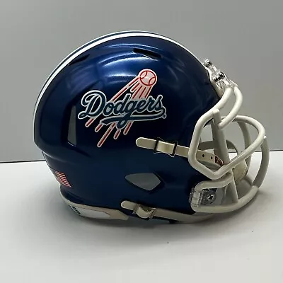 Los Angeles Dodgers CUSTOM Concept Metallic Blue Mini Football Helmet • $65