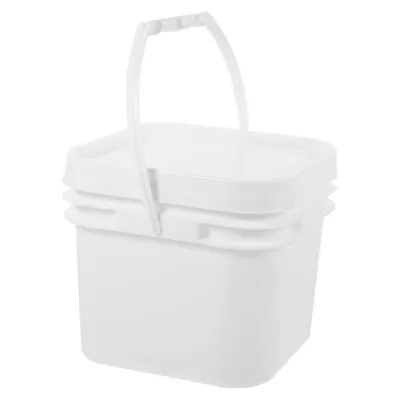  Plastic Bucket With Handle Lid Reusable Paint Bucket Oil Paint Pail Bucket • £10.48