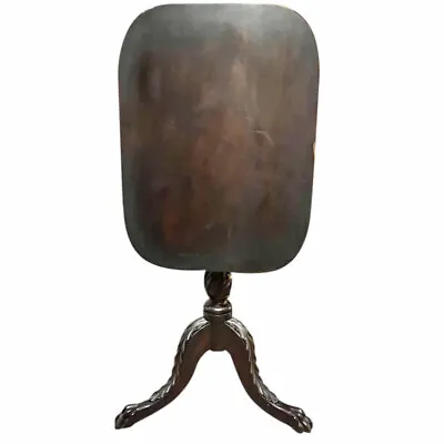 Antique American Empire Mahogany Tilt-Top Pedestal Rectangular Tea Table C. 1840 • $537