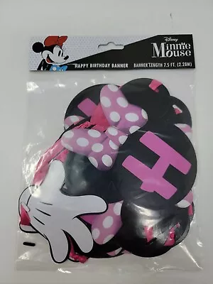 Disney Minnie Mouse Happy Birthday Decoration Banner Celebration Party Supply  • $5.48