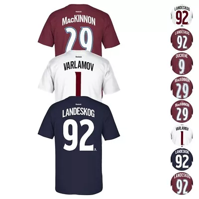 Colorado Avalanche NHL Reebok Player Name & Number Team Jersey T-Shirt Men's • $17.99