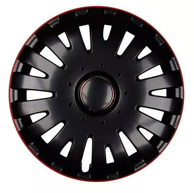 Hubcaps Wheel 16 Inch #79 Black / Ring Red 4x Premium Design Hub Caps • $180.73