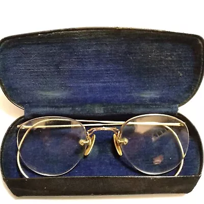 Rare Vtg American Optical 1/10 12k Gold Filled Bifocals Wire Half-rim Eyeglasses • $15