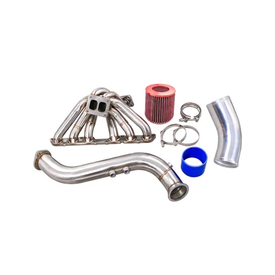 $494.78 • Buy CX Turbo Manifold + Intake Kit Blue Hose For GS300 SC300 SUPRA 2JZGE 2JZ-GE