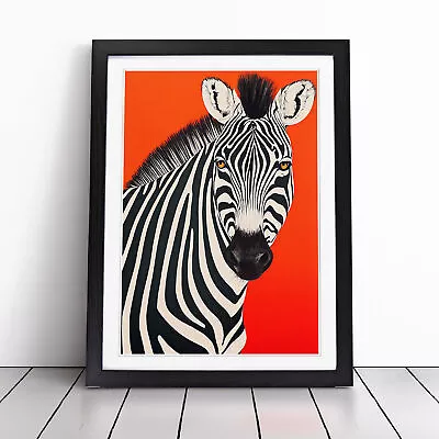 Zebra Pop Wall Art Print Framed Canvas Picture Poster Home Decor Living Room • £14.95