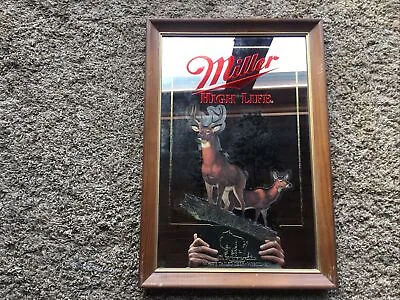 Miller Beer Bar Vintage Advertising Mirror- White Tail Deer • $44.20