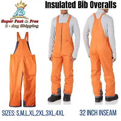 Mens Essential Bib Overall Snow Sport Ski Pant ThermaTech Insulated Warmth NEW • $83.32