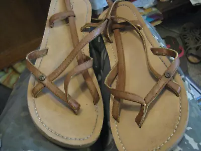 Used Lightly Volcom Brown/Tan Synthetic Thong Sandals SZ 7 • $15