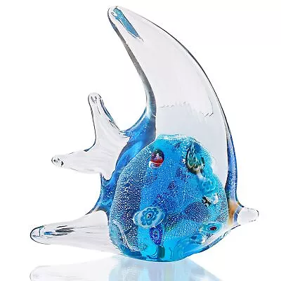 Hophen Murano Angel Fish Art Glass Blown Handmade Sea Animal Figurine Sculpture • $20.45