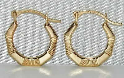 9ct Gold Creole Hoop Earrings - Solid 9ct Gold • £27.95