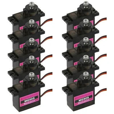 10PC MG90S Micro Metal Gear Servo For RC Airplane Helicopter Boat RC Car Truck • $22.66