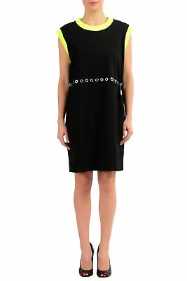 Versus By Versace Women's Black Embellished Sleeveless  Shirt Dress US XS IT 38 • $119.99