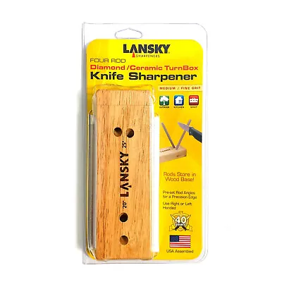 Lansky Turn Box 4 Rod Diamond And Ceramic Crock Stick Knife Sharpener TB-2D2C • $79.90