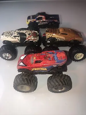 Monster Jam Trucks 1/64 Lot Of 4 Monster Mutt X2. Spider-Man Sudden Impact • $25