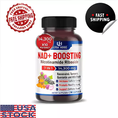 NAD+ Boosting Supplement 14300 Mg NR With Resveratrol Quercetin Milk Thistle - • $25.50