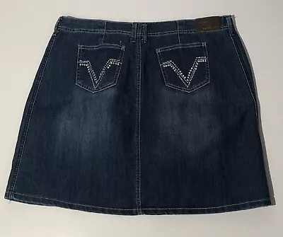 Baccini Stretch Denim Jean Skirt Rhinestone Pockets Women’s Size 16W • $24.99