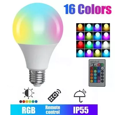 LED Light Bulb 2700-6500K RGB RGBW Dimmable Lamp Remote Control 16 Color Change • $5.99
