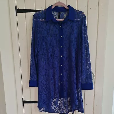 Yong Kim 14 Longline Blue Lace Jacket • £10