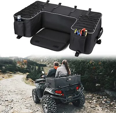 ATV Part Rear Rack Back Seat Storage Pack Luggage Bag Cushion Pad Padded Black • $69.99