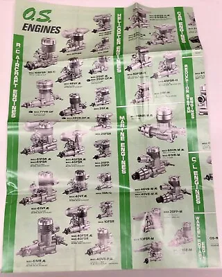 O.S. Engines & Accessories Full Lineup Sales Poster Airplanes Cars Boats Vintage • $15.26