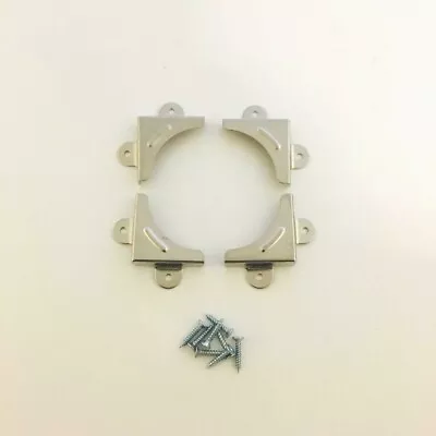 Mirror Picture Corner Holder Nickel Wall/Door Mounting Bracket 6mm Fixing Set • £3.25