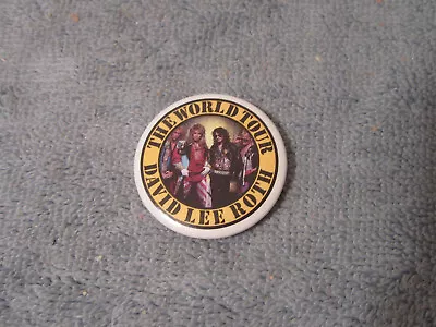 1986 David Lee Roth The World Tour Concert Button Pin Diamond Dave Van Halen • $9.74