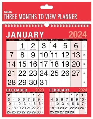 2024 Calendar Month Per View Wall Office Planner Family Organiser 3mtv • £2.99