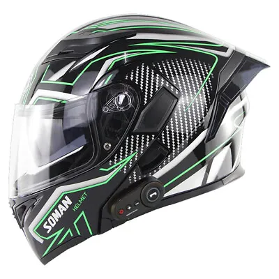 DOT Approval Motorcycle Bluetooth Helmet Flip Up Modular Double Lens Moto Helmet • $126.36