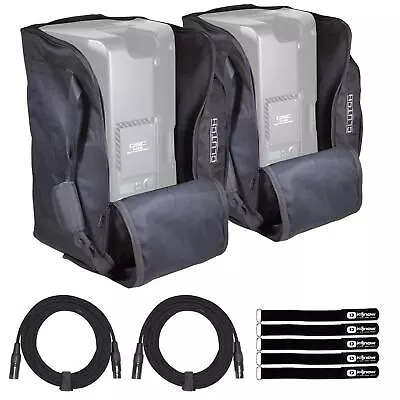 Pro Audio DJ Universal 12  Loudspeaker Padded Tote Carry Bags W 20' XLR Cables • $93.40