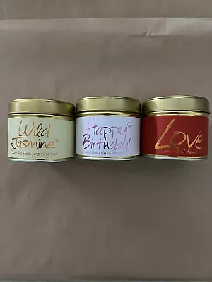 3x Lily Flame Candles | Love Happy Birthday & Wild Jasmine | Brand New • £24.99