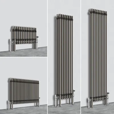 Vertical Horizontal Traditional Raw Metal Cast Iron Style Radiator 2 3 Column • £19.95