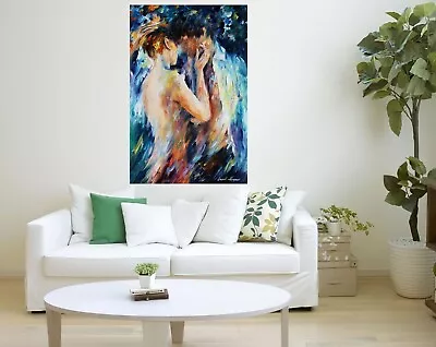 Leonid Afremov KISS OF PASSION Painting Canvas Wall Art Picture Print HOME • £26