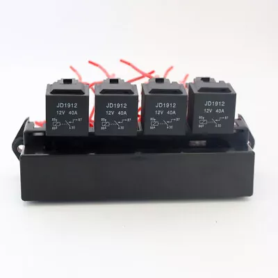 Car Fuse Box Block Holder With 4 Way 12V 40A Relay For Car SUV Truck Universal • $31.22