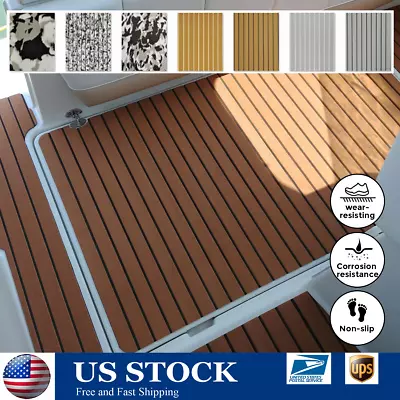 EVA Foam Marine Pontoon Boat Flooring Mat Yacht Faux Teak Decking Sheet Carpet • $47.99