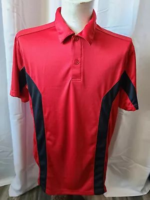 Ford Mustang Partial Button Front Polo Shirt L - Red & Black • $9.99