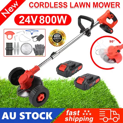 Whipper Snipper Mower Cordless Grass Trimmer Lawn Electric Strimmer 2 Battery OZ • $53.95