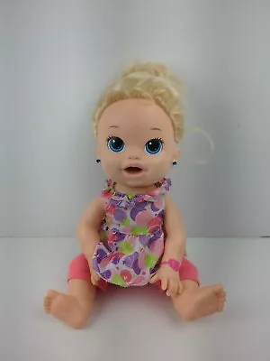 Baby Alive Hasbro 2014 Snackin Sara Blonde Interactive Bilingual Doll Read • $39.99