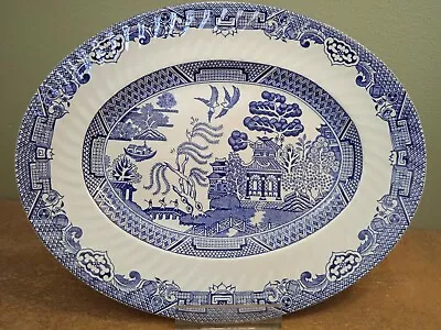 Vintage Barratts Of Staffordshire Willow Pattern Serving Platter 12  X 9 1/2   • £9.95