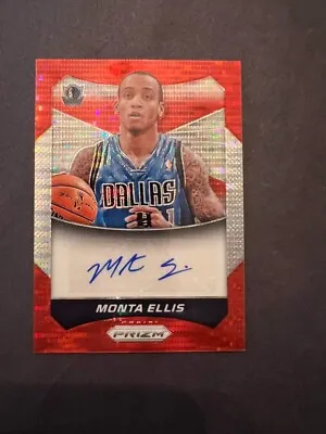 2014-15 Prizm Monta Ellis Auto Red Pulsar Prizm /99 Jersey # 1/1 - Mavs Warriors • $38.24