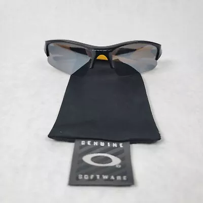 Oakley Flak Jacket Men's Polished Black Yellow Half Rim Eyeglasses Cracked-Frame • $29.99