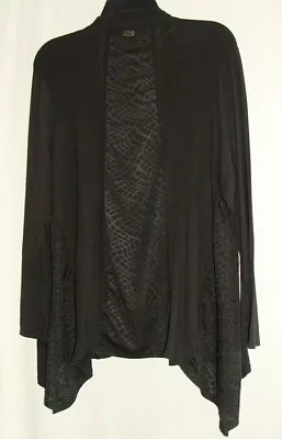 MARIKA Black 3/4 Sleeve Open Front ATHLETIC  Cardigan  Top Sz 0X - Yoga - • $6.99