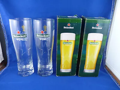 2 X Heineken RUGBY WORLD CUP 2019 Beer Glasses In Box COLLECTABLE Barware 250ml • $44.95