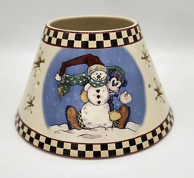 Disney Christmas Mickey Mouse Decor Snowman Large Candle Jar Topper Ceramic  • $10.39