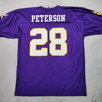 Minnesota Vikings Jersey Men Large Purple Football Team Adrian Peterson Adult • $22.89