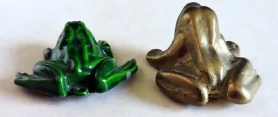 Brass And Ceramic Frogs/Toads Figurines Home/Desk Décor Animal Miniature  34 • $5.99