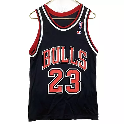 Vintage Chicago Bulls Champion Basketball Jersey Medium Michael Jordan 90s Nba • $42.49