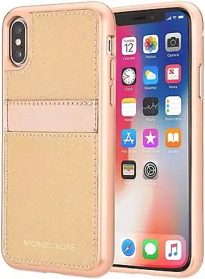 Original Michael Kors Saffiano Leather Pocket Case For IPhone X/XS - Rose • $39.99