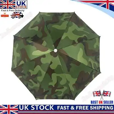 £5.99 • Buy Umbrella Hat Foldable Sun Shade Waterproof Camping Headwear Cap(Army Green) UK