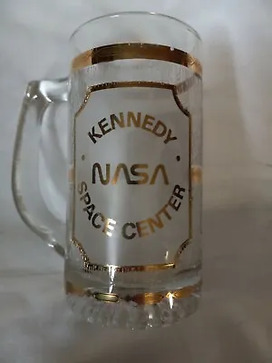 Kennedy Space Center NASA Space Shuttle Glass Beer Mug Stein 22K Gold Culver USA • $17.11