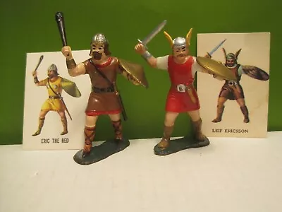 MARX WARRIORS OF THE WORLD PLAYSET VIKINGS WITH CARDS 60mm PLASTIC TOY SOLDIERS • $16.99